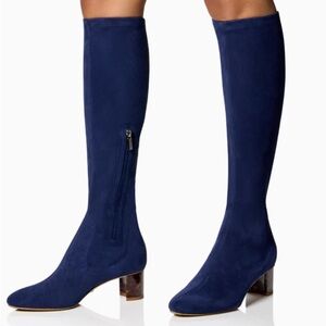 Sarah Flint Navy Heeled Boots
